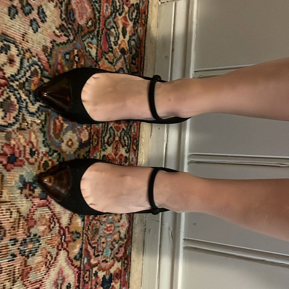 Stuart Weitzman heels with wood look toes! - Picture 2 of 8